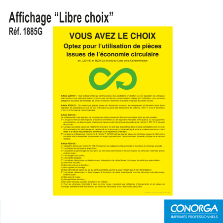 Affichage - Pièces Issues de l'Economie Circulaire - Garage