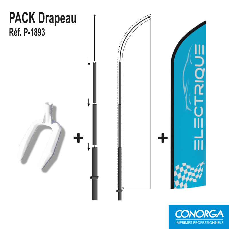 Pack Drapeau Electrique 4m